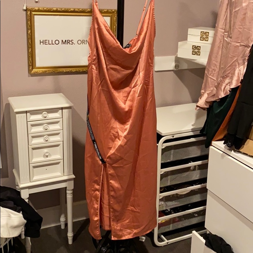 Mauve Satin Slip Dress